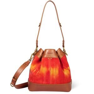 NEW JEROME DREYFUSS ben small bucket bag in orange tie dye